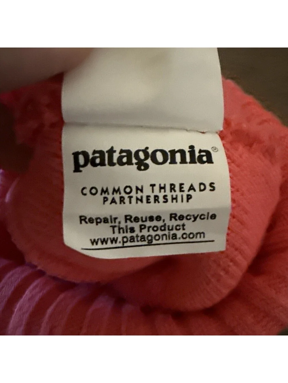 Patagonia Pom Beanie Winter Hat Knit Cap Striped Pink